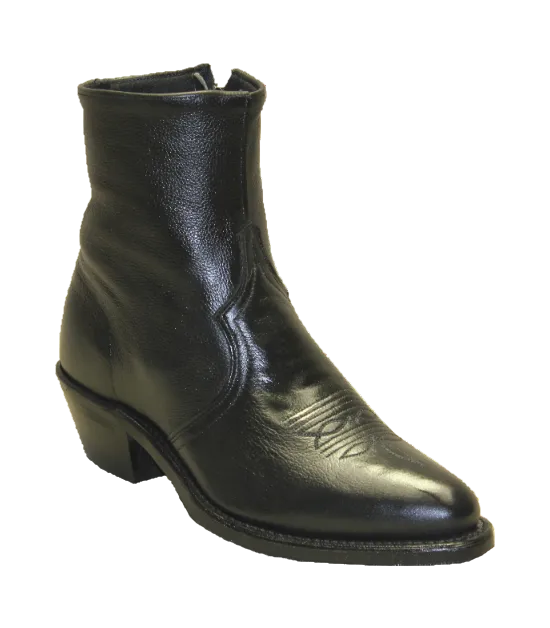 7" Men Western Zipper Black (#3151) - Silverado Boots