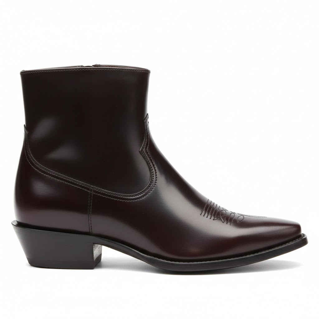 7" Men Western Cowhide Black Cherry (#6463)