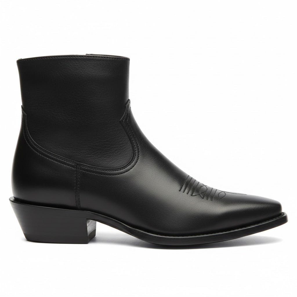 7" Men Western Cowhide Black (#6464)