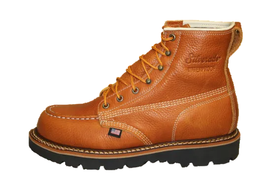 6" Waterproof MOC Toe Lace Up Tan (#7942) - Silverado Boots