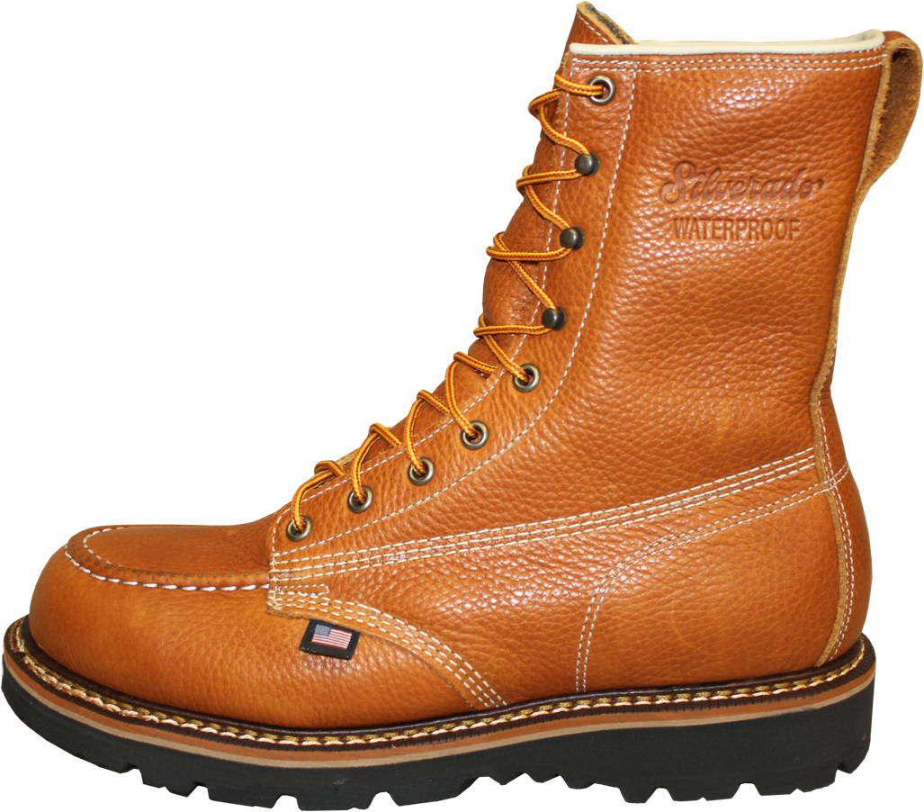 8" TAN WATERPROOF MOC TOE LACE UP