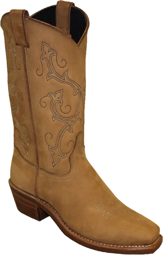 12" Ladies Western Cowhide Tan (#9073) - Silverado Boots