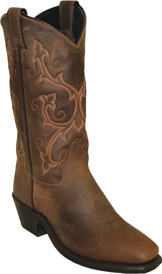 12" Ladies Western Cowhide Brown (#9074) - Silverado Boots