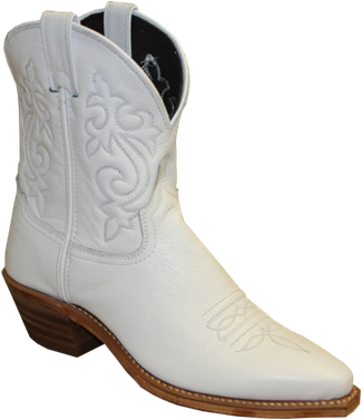 7" Ladies Western Bootie White (#9095)
