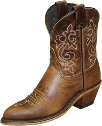 7" Ladies Western Bootie Polished Brown (#9098)