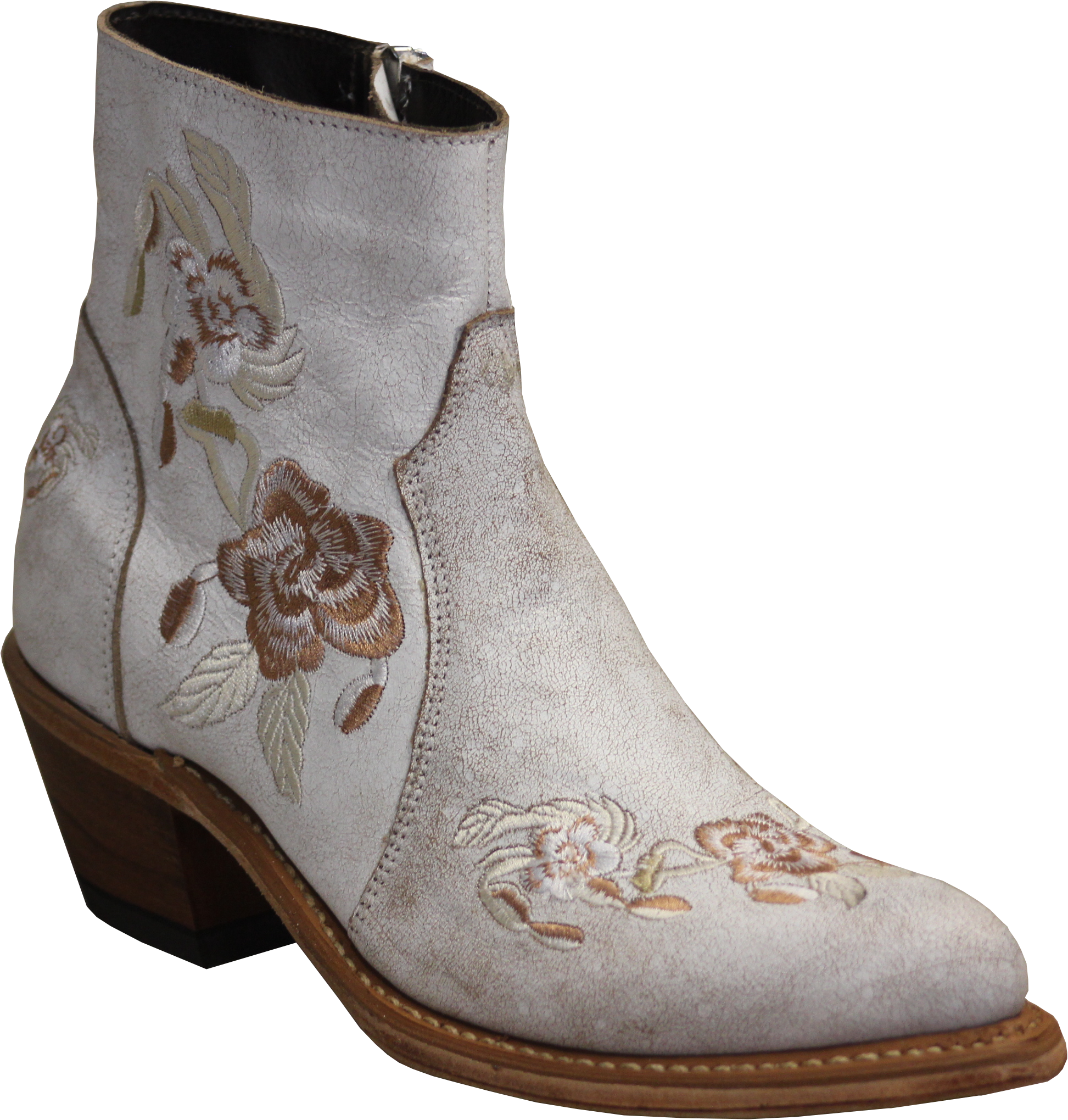 5.5" Ladies Western Bootie Antique White (#9405)