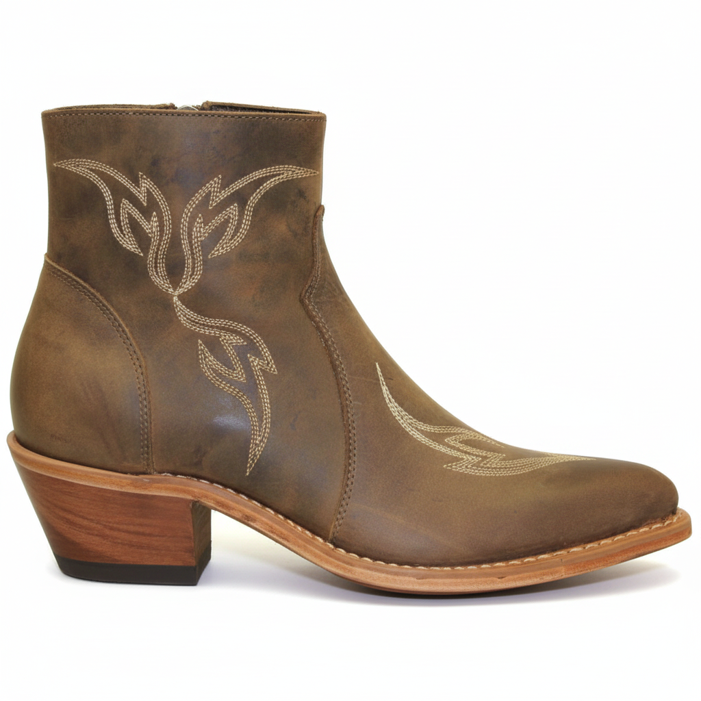 5.5" Ladies Western Bootie Tan (#9407)