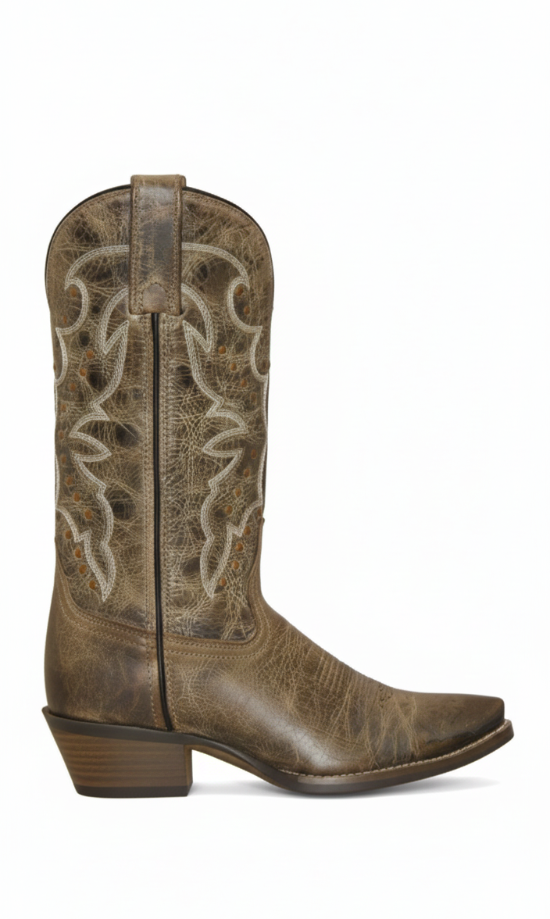 12" Ladies Embellished Western Tan (#5029) - Silverado Boots