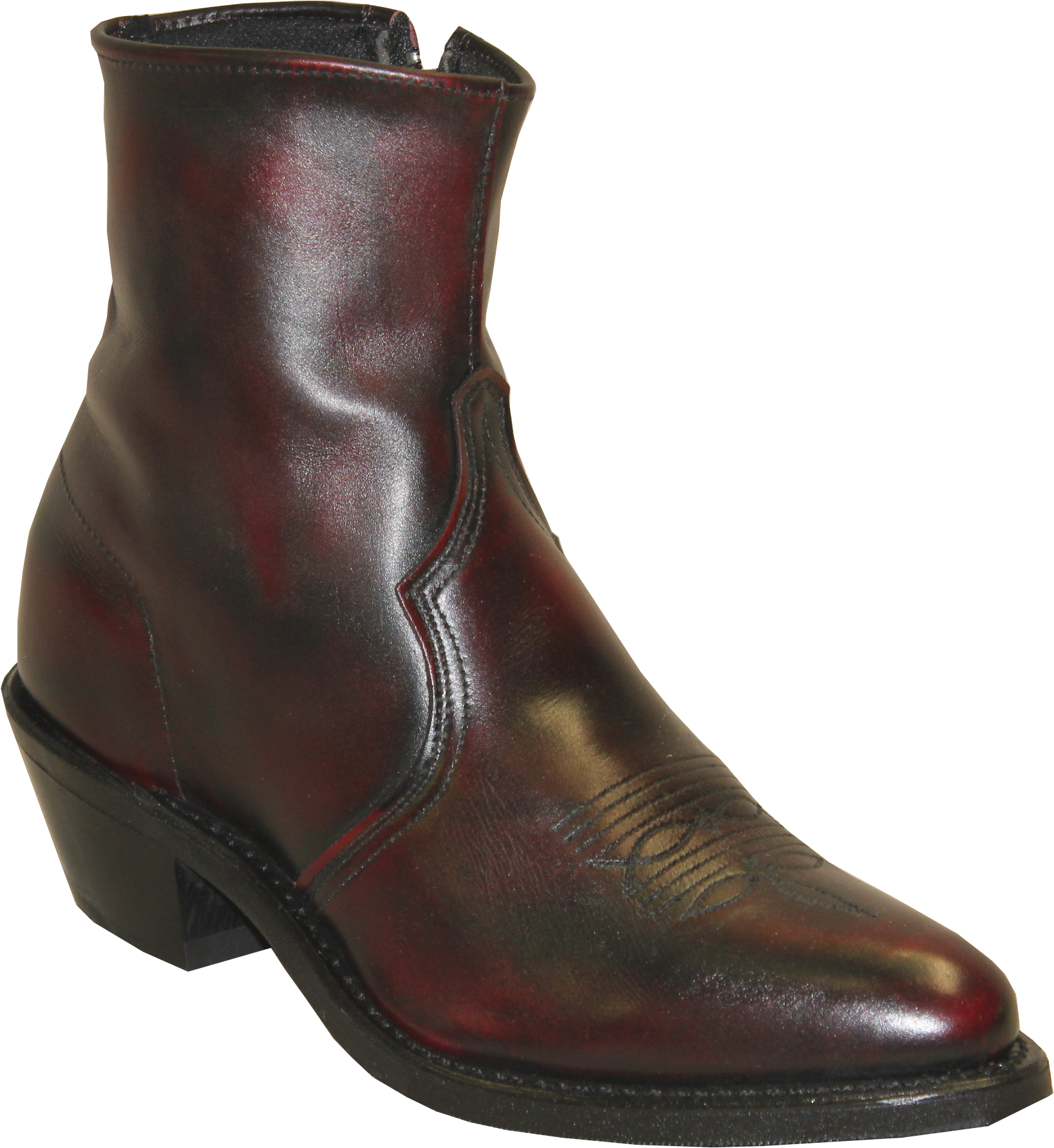 7" Men Western Zipper Black Cherry (#3147)