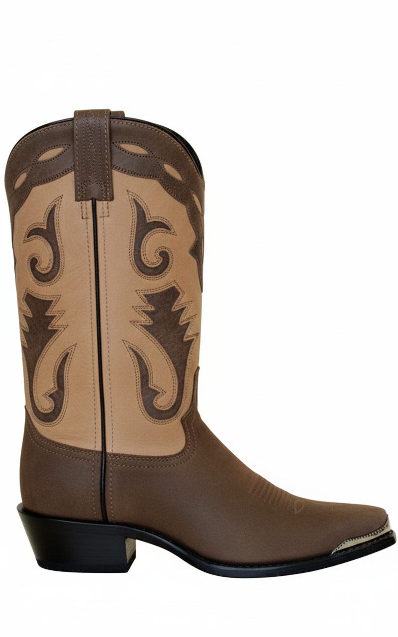 12" Men Western Two Toned Brown-Tan (#4740)