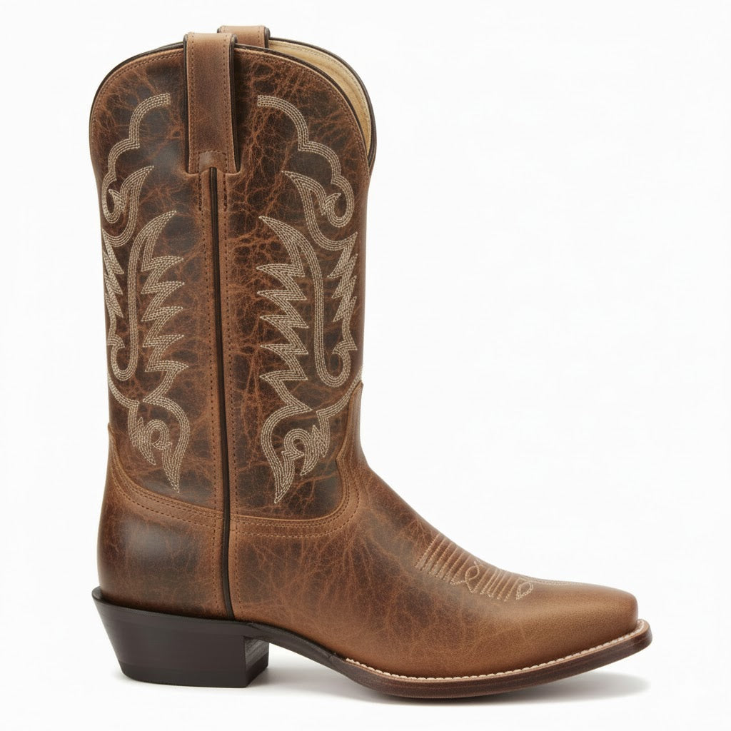 12" Men Western Antique Bison Brown (#6426)